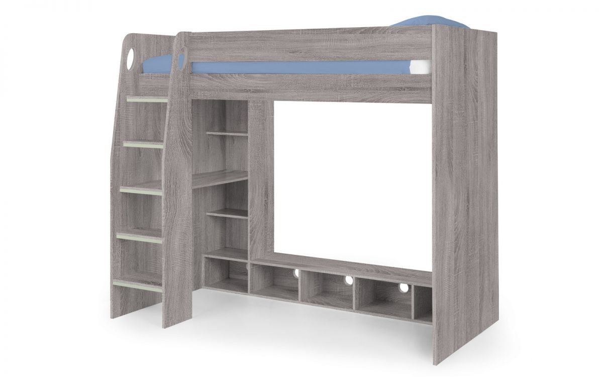 Julian Bowen Nebula Gaming Bed with Desk - Grey Oak