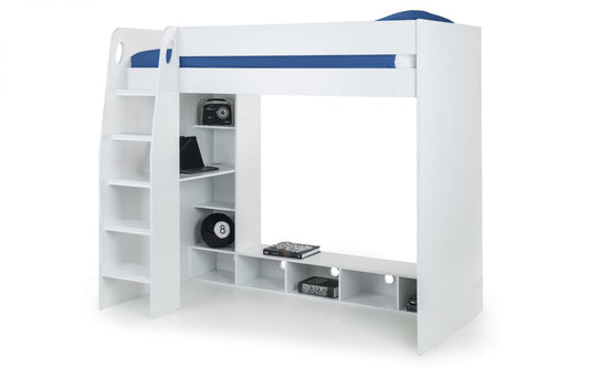 Julian Bowen Nebula Gaming Bed with Desk - White