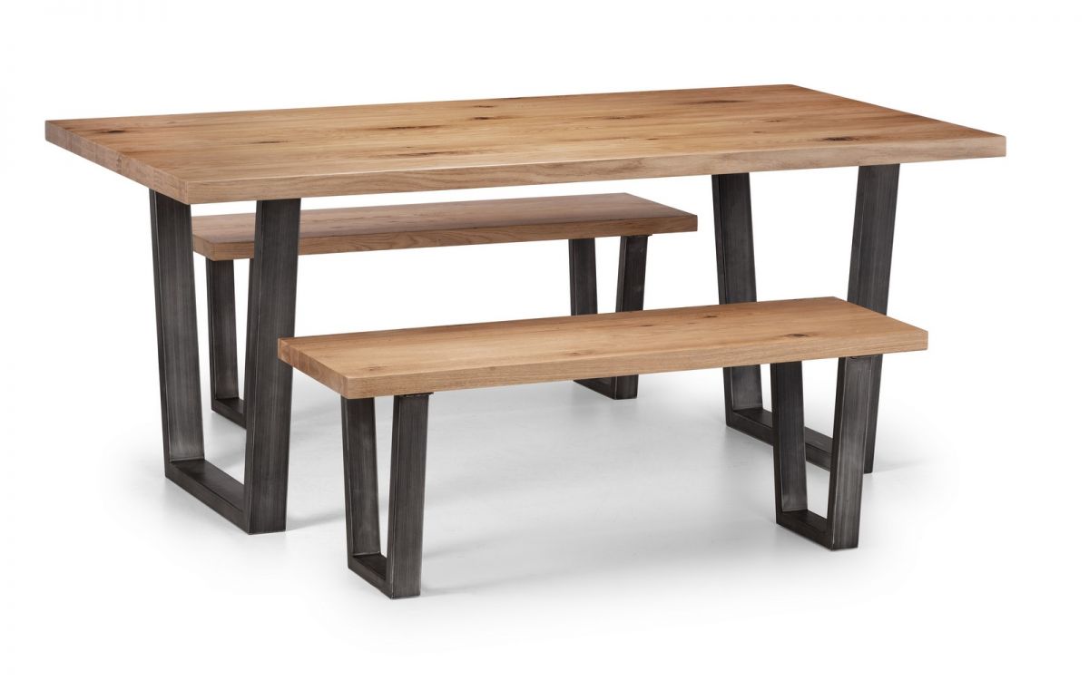 Julian Bowen Brooklyn Oak Industrial Dining Table