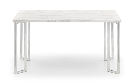 Julian Bowen Positano White Marble Dining Table