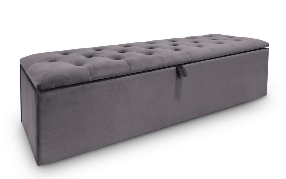 Julian Bowen Ravello Blanket Box Dark Grey Velvet