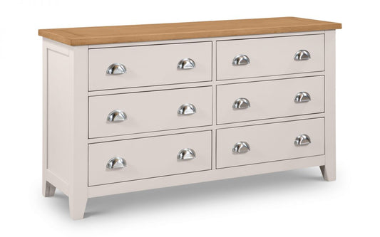 Julian Bowen Richmond White Oak 6 Drawer Wide Chest