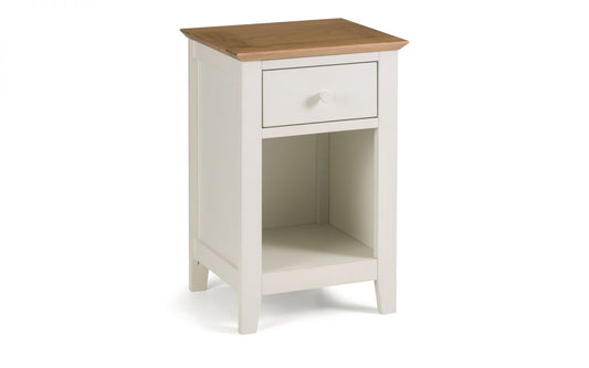 Julian Bowen Salerno 2-Tone White Oak 1 Drawer Bedside