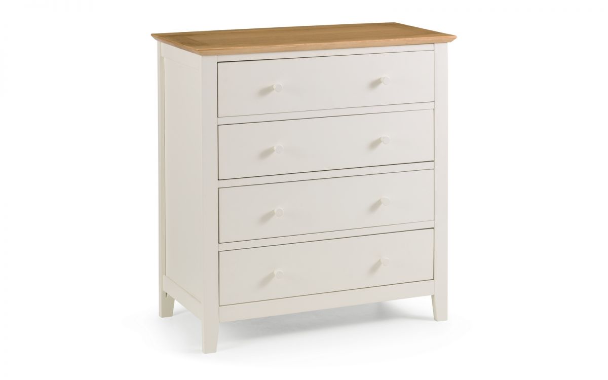 Julian Bowen Salerno 2-Tone White Oak 4 Drawer Chest