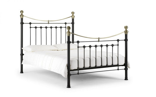 Julian Bowen Satin Black & Brass Victoria King Size Bed