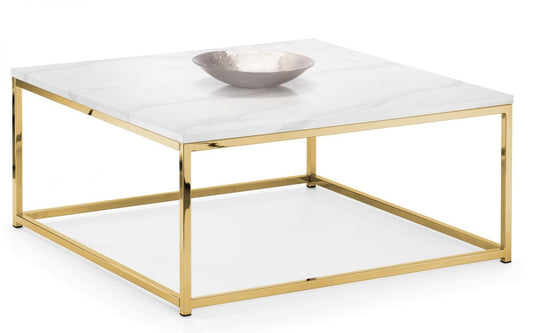 Julian Bowen Scala Gold White Marble Top Coffee Table