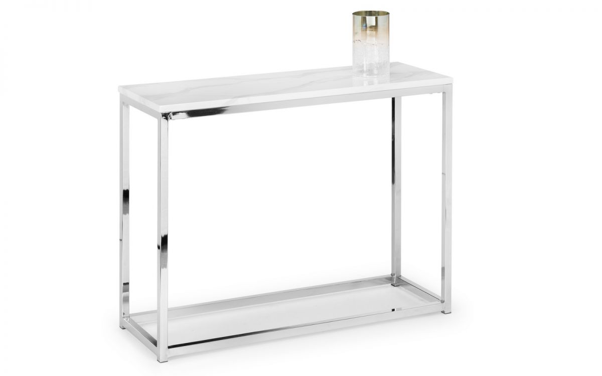 Julian Bowen Scala White Marble Top Console Table