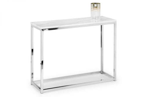 Julian Bowen Scala White Marble Top Console Table