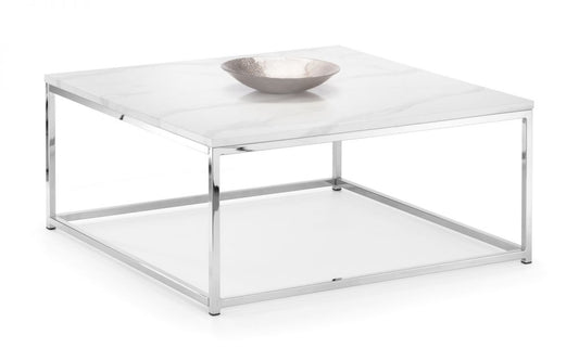 Julian Bowen Scala White Marble Top Square Coffee Table