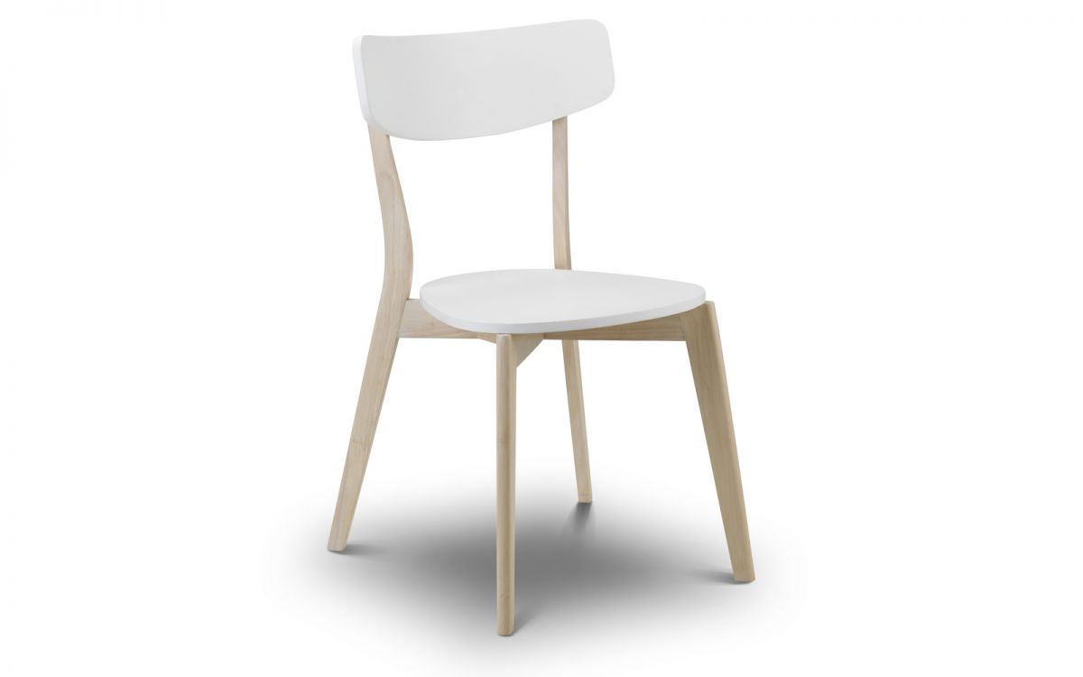 Julian Bowen Pair Of Casa Dining Chairs White Limed