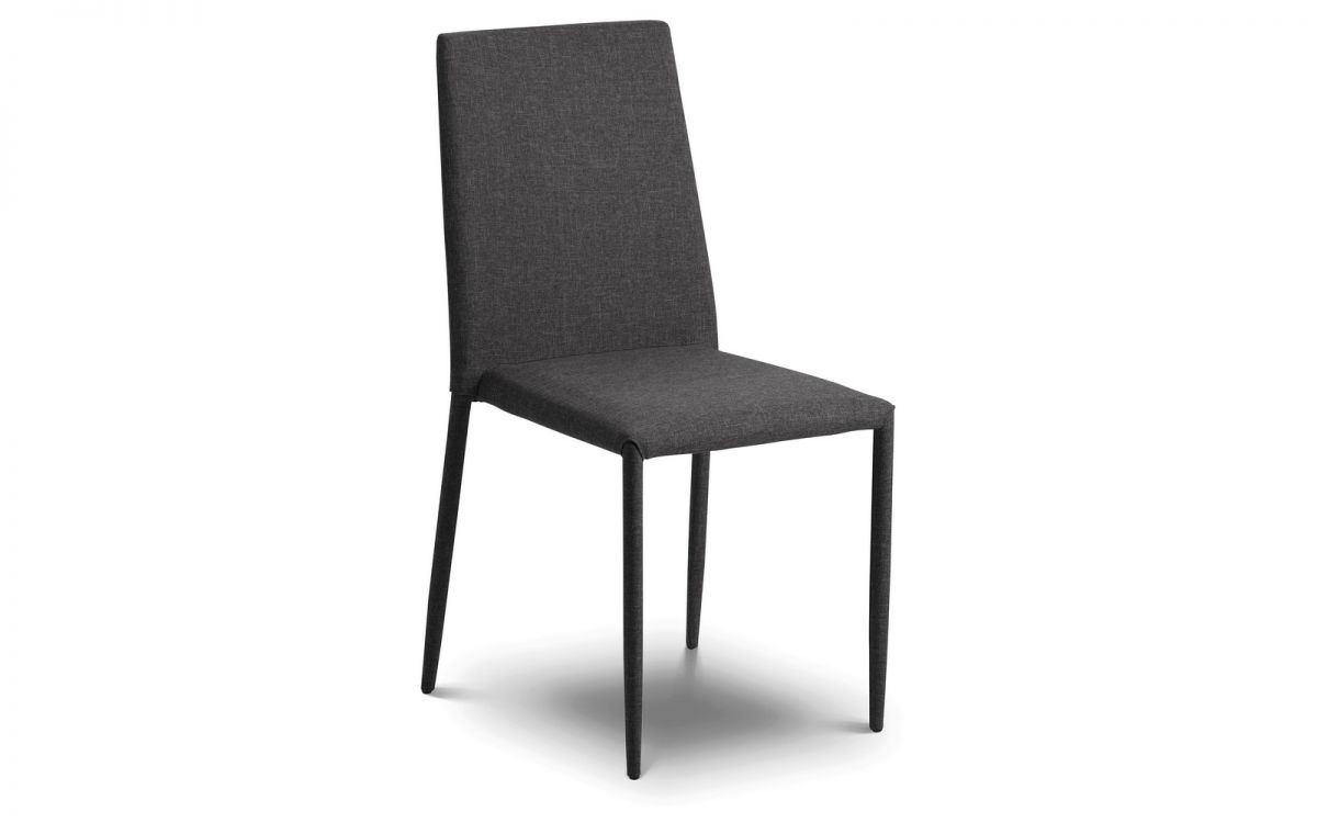 Julian Bowen Set Of 2 Slate Grey Jazz Fabric Dining Chairs