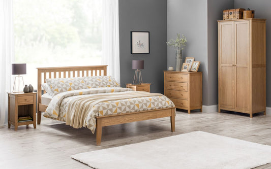 Julian Bowen Solid Oak Salerno Shaker Double Bed