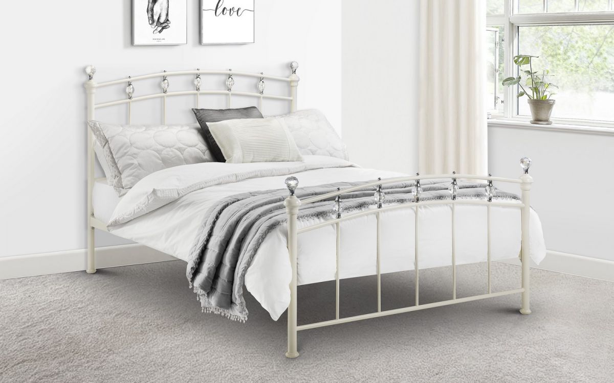 Julian Bowen Sophie Stone White Crystal Double Bed