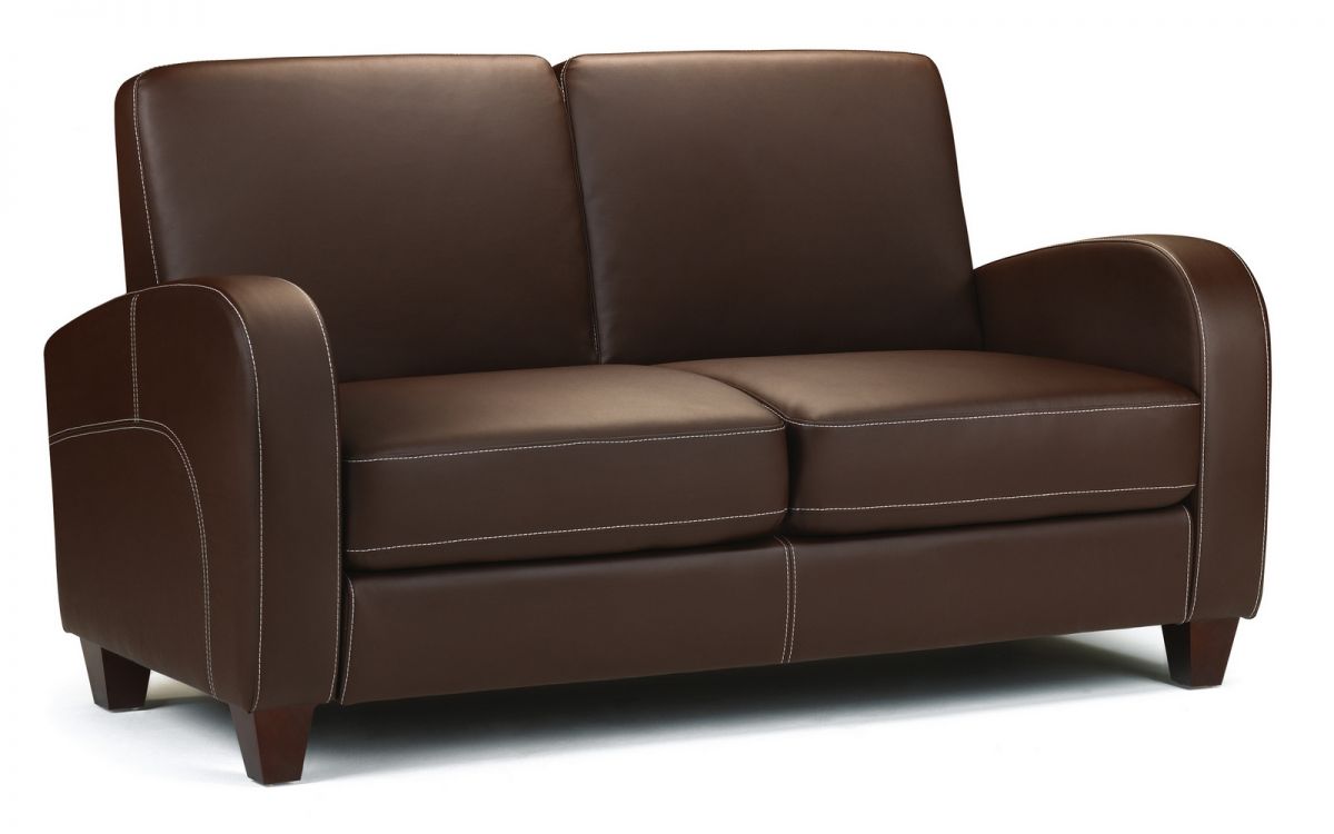 Julian Bowen Vivo 2 Seater Sofa in Chestnut Faux Leather