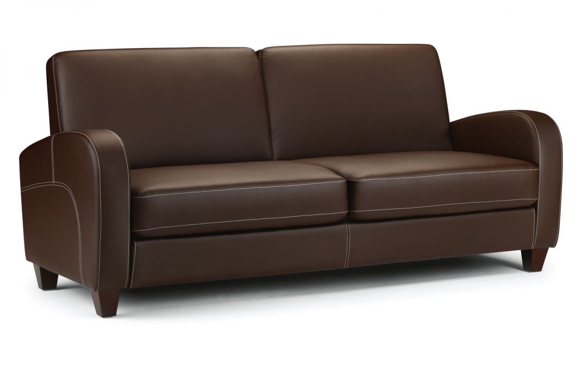 Julian Bowen Vivo 3 Seater Sofa in Chestnut Faux Leather