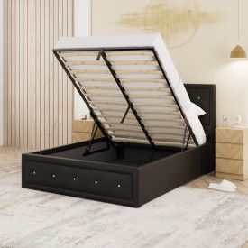 Hollywood Ottoman Bed 135cm Black