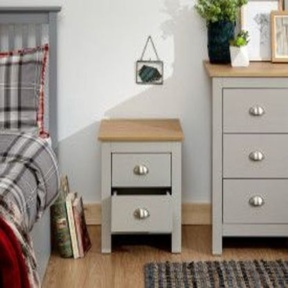 Lancaster 2 Drawer Bedside Cabinet In Grey