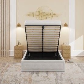 Hollywood Ottoman Bed 135cm White