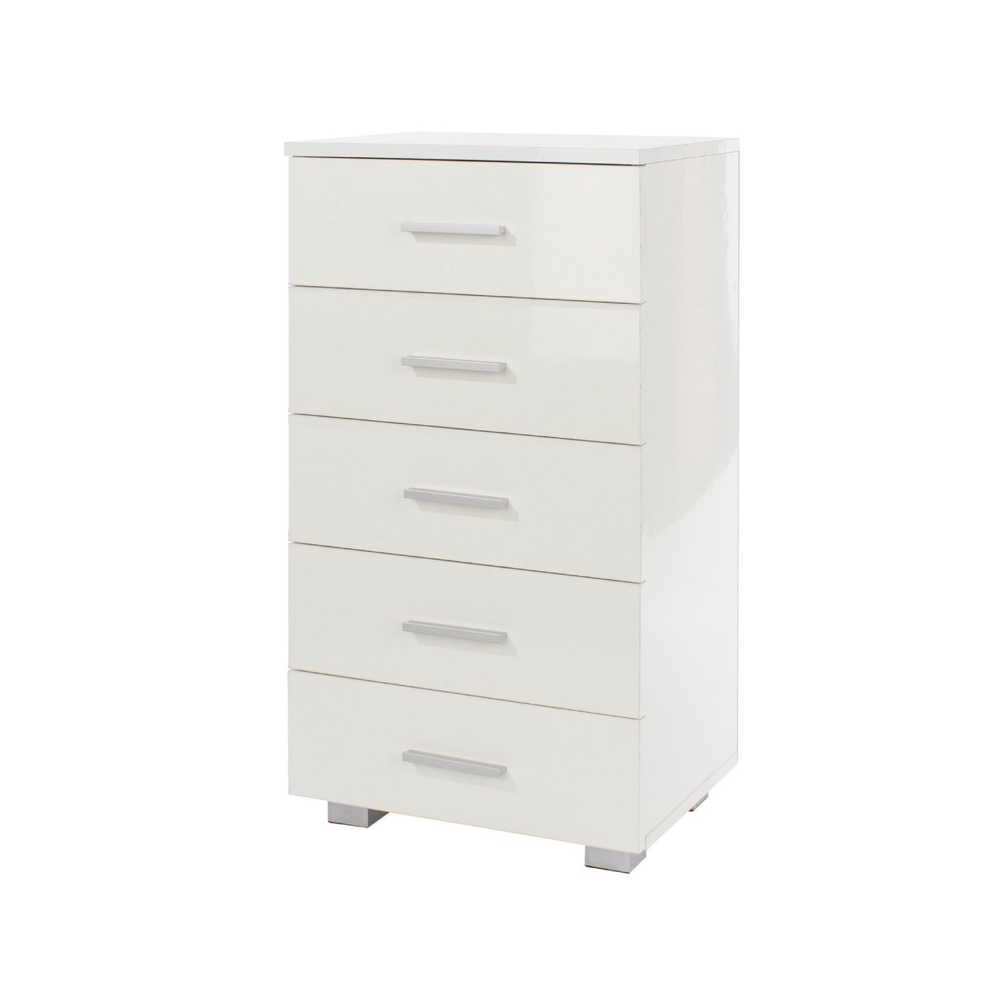 Core Lido White High Gloss 5 Narrow Chest Of Drawers