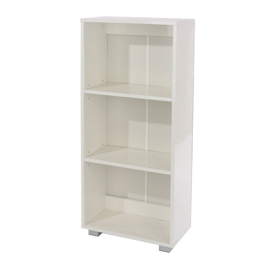 Core Lido White High Gloss Low Narrow Bookcase