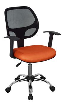 Loft Home Office Chair Orange Fabric Seat Black Back