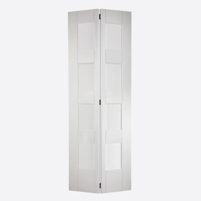 Internal White Shaker 4L Clear Glazed Bi-Fold Door