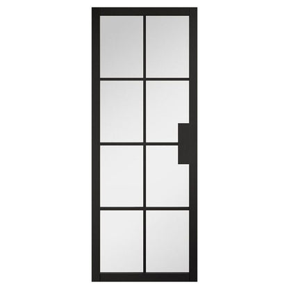 Internal Black Malvern Urban 8L Glazed Door Clear Glass Industrial Style