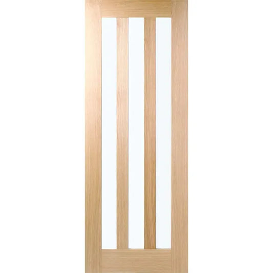 Internal Oak Utah Glazed Door 3 Light With Clear Glass