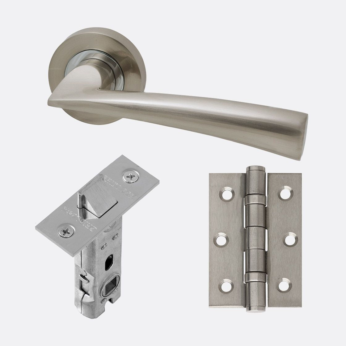 Mars Polished Chrome & Satin Nickel Lever On Rose Door Handle Set