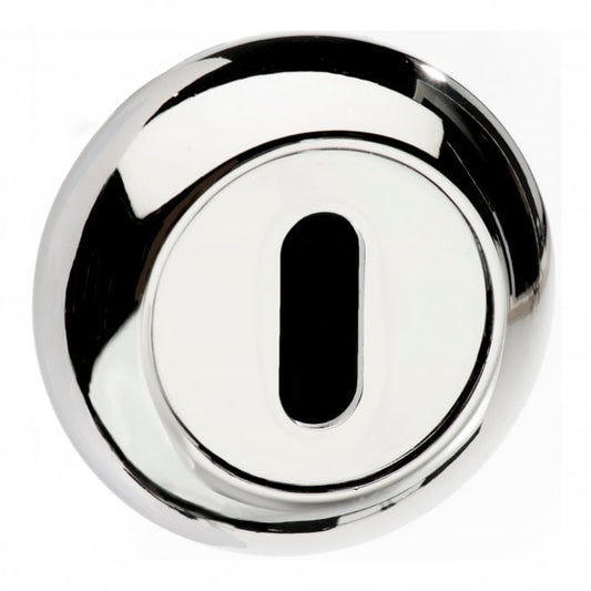 Mediterranean Pair Of Euro Escutcheon On Round C Rose In Polished Chrome