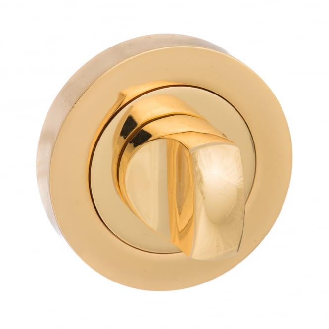 Mediterranean WC Turn And Release On Round Rose In Polished Brass