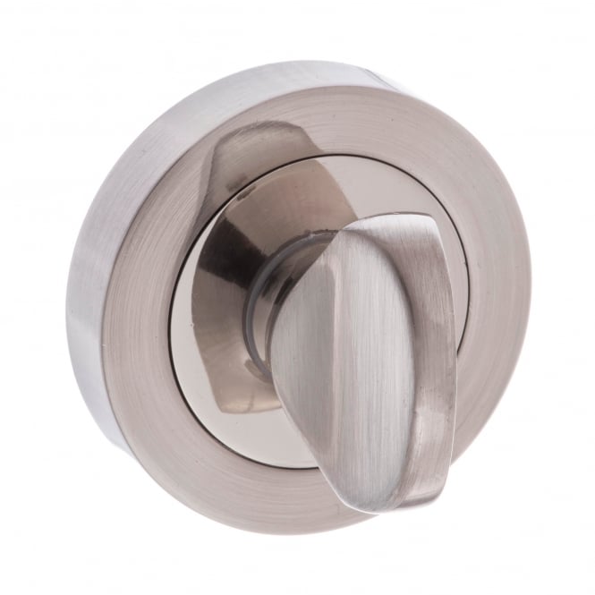 Mediterranean WC Turn And Release On Round Rose In Satin Nickel/Polished Nickel