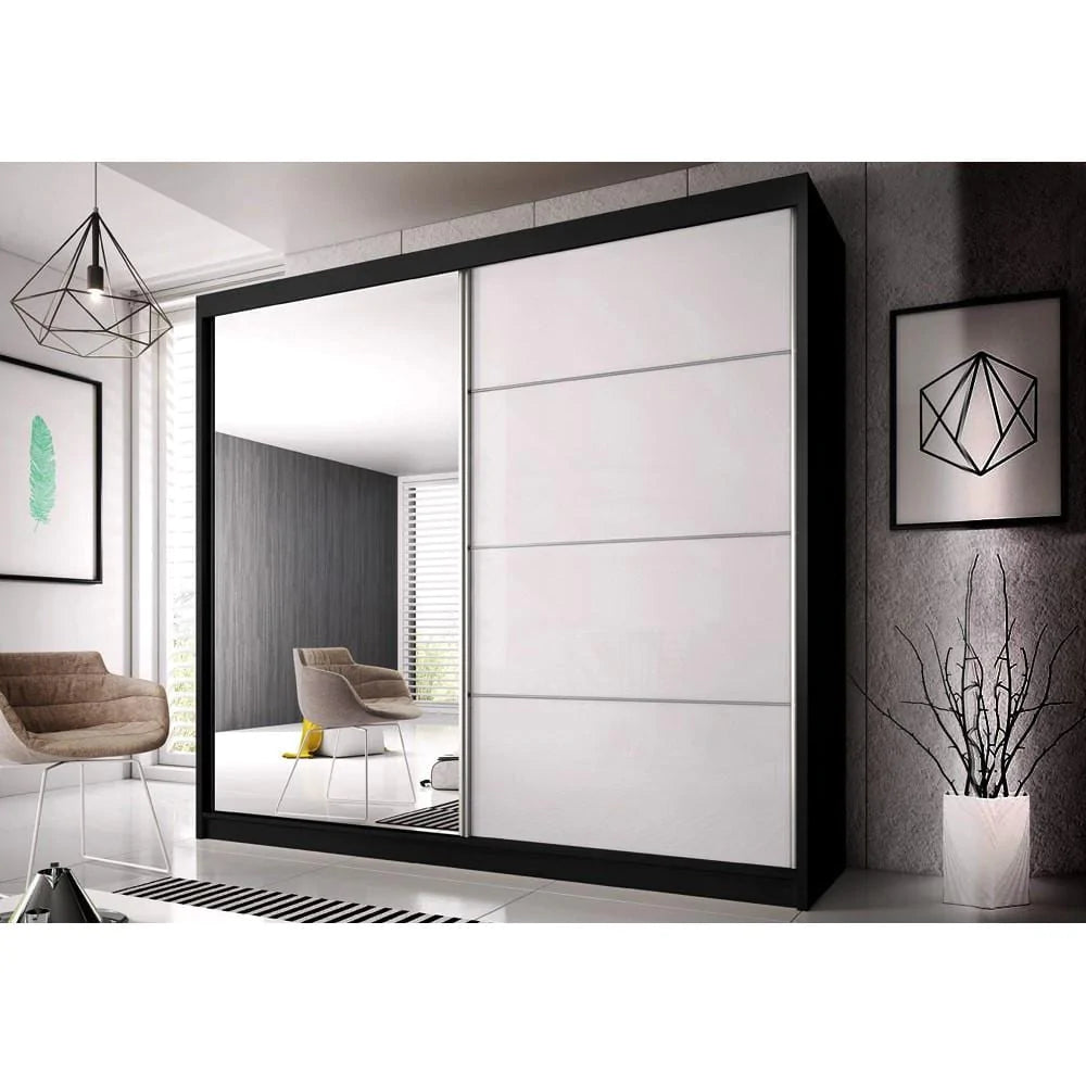 Multi Style 35 2 Sliding Mirror Door Wardrobe 183cm 3 Colours