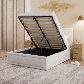 Hollywood Ottoman Bed 135cm White