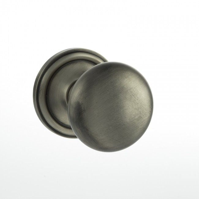 Old English Harrogate Solid Brass Pair Of Mushroom Mortice Knob On Concealed Fix Rose Matt Gunmetal