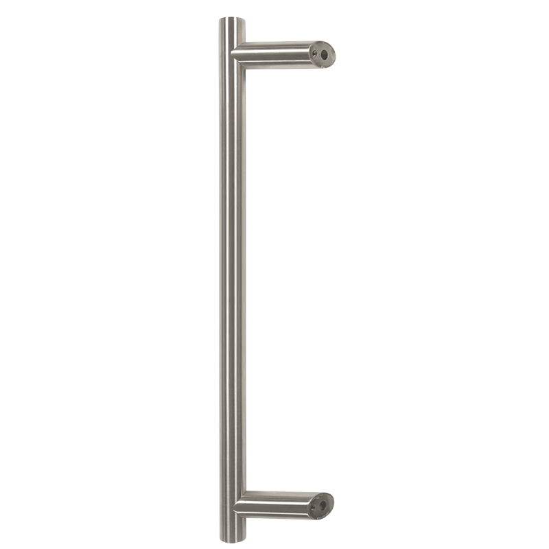 Pull Handle - 1000mm OFFSET 800mm Centres including 2 fixings with bolts - Satin Stainless Steel 316