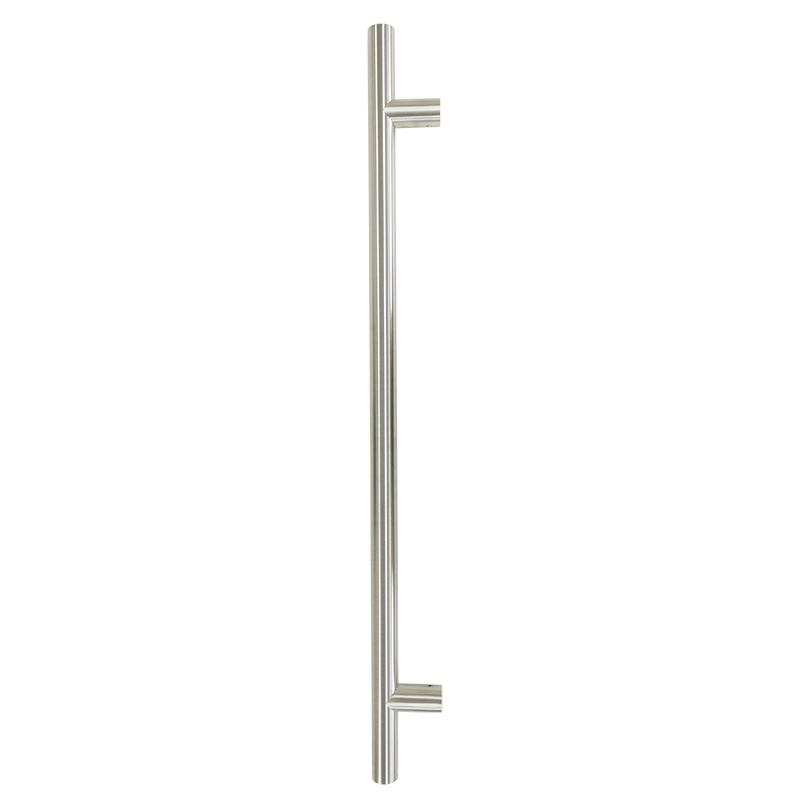 Pull Handle - 1200mm Straight 1000mm centres including 2 fixings with bolts - Satin Stainless Steel