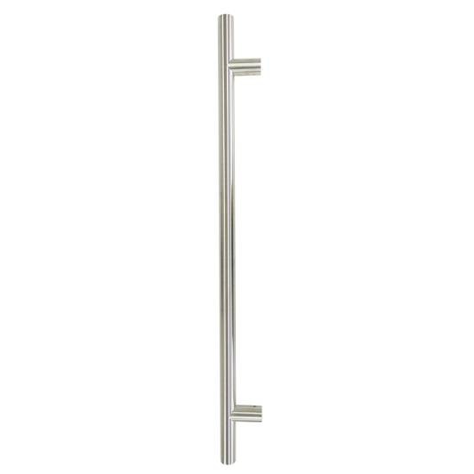 Pull Handle - 1200mm Straight 1000mm centres including 2 fixings with bolts - Satin Stainless Steel