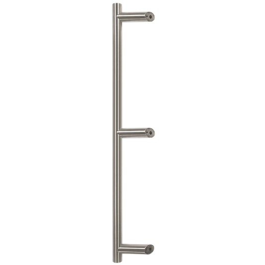 Pull Handle - 1800mm Offset including 2 fixings with bolts - Satin Stainless Steel 316