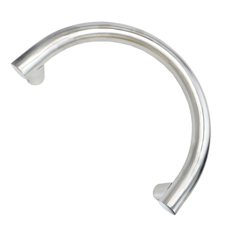 Pull Handle - 300mm D SHAPE including 2 fixings with bolts - Satin Stainless Steel 304