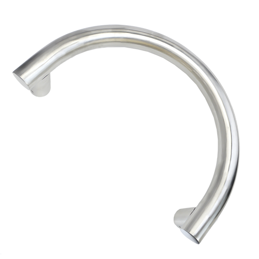 Pull Handle - 300mm D SHAPE including 2 fixings with bolts - Satin Stainless Steel 304