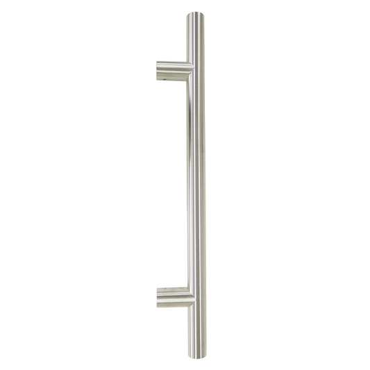 Pull Handle - 400mm Straight 300mm centres including 2 fixings with bolts - Satin Stainless Steel