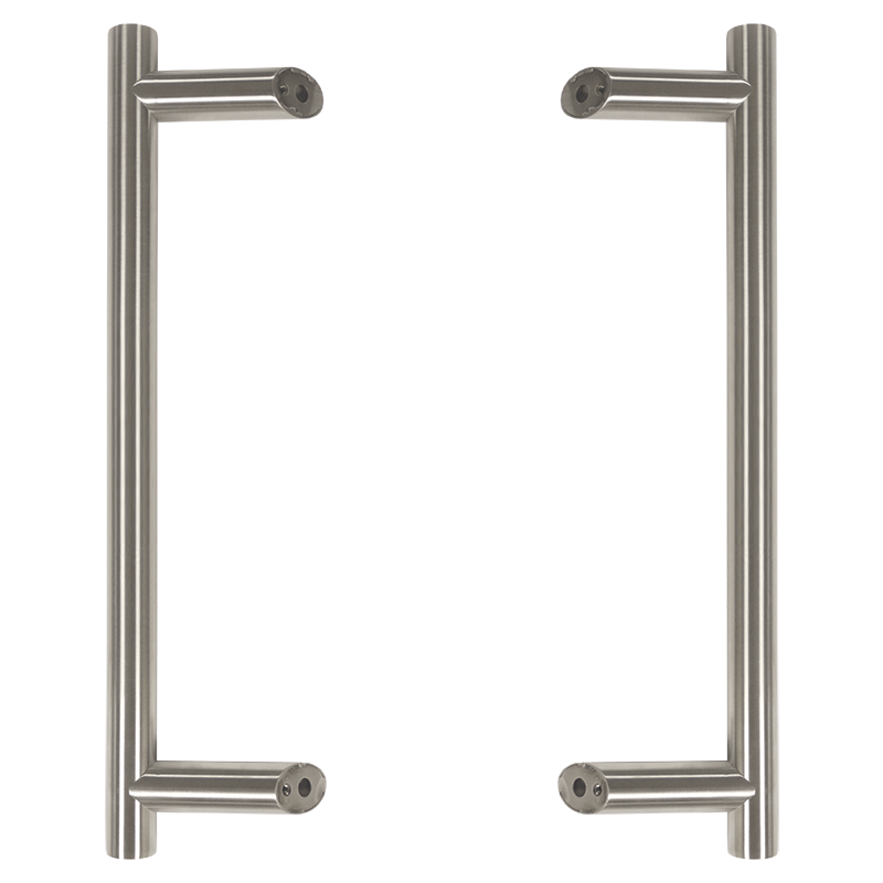 Pull Handle - 900mm Offset including fixings with bolts - Satin Stainless Steel 316