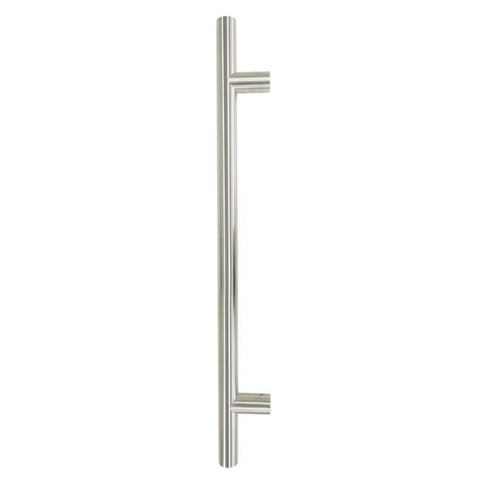 Pull Handle - 900mm Straight including 2 fixings with bolts - Satin Stainless Steel 316