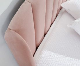 Pettine End Lift Ottoman Bed 150cm Blush Pink