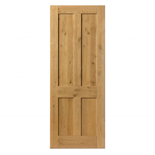 Internal Rustic Oak 4 Panel Pre-Finished Victorian Door