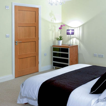 Internal Snowdon Oak 4 Panel Fire Door