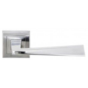 Status California Lever on Square Rose Pair Of Handles Satin Chrome