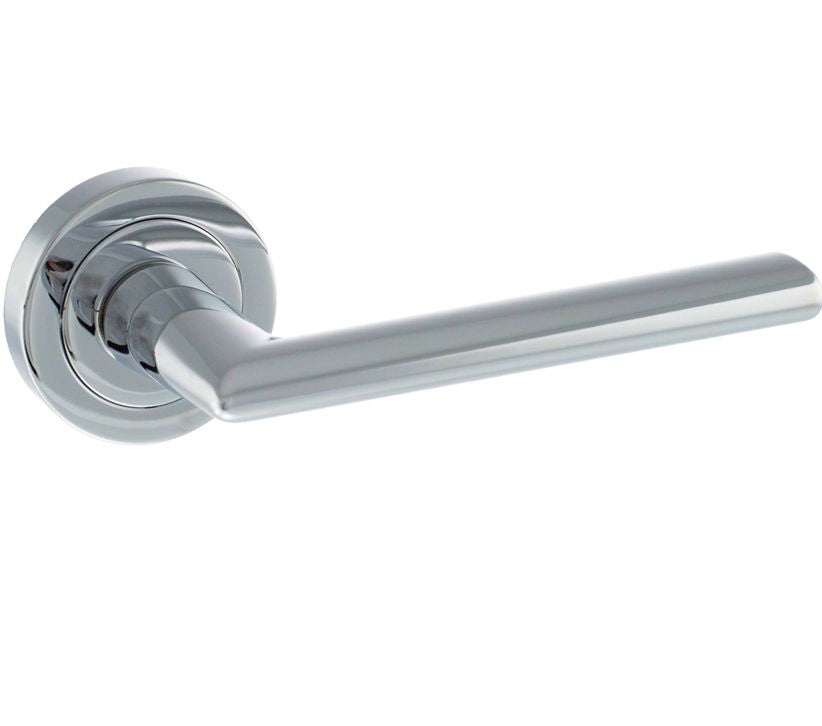 Status Georgia Lever On Round Rose Door Handles In Polished Chrome