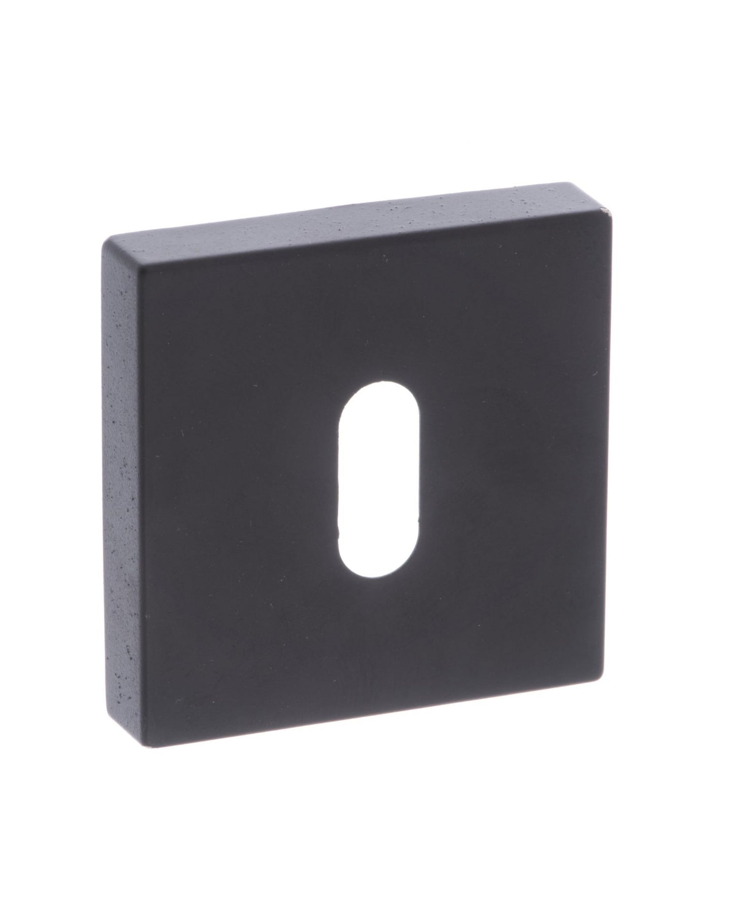 Status Key Escutcheon on Square Rose In Matt Black